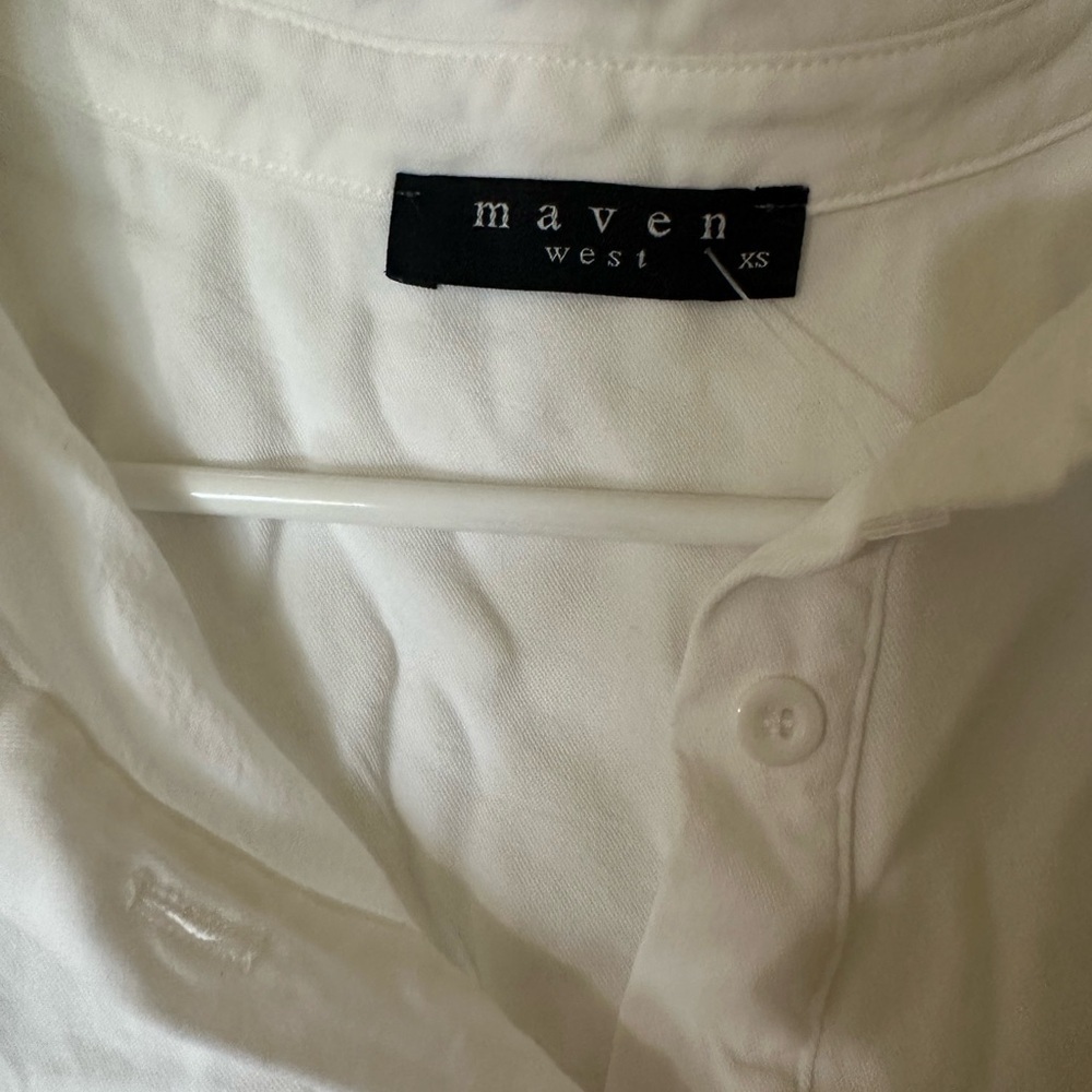 Maven West White Button Up Shirt Dress - Picture 3 of 5